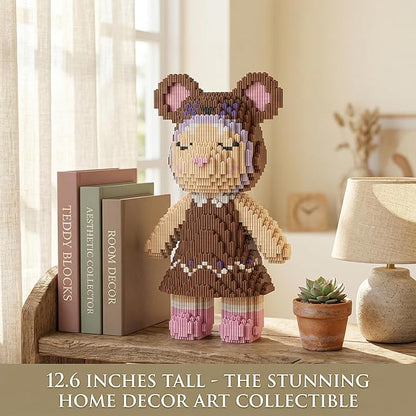 12.6 Anny Sister Teddy Blocks Micro Bear Building Bricks Set DIY Craft Kit for Adults Ages 14+ - Cute Collectible Home Decor for Office or Bookshelf Keep Busy Stress Relief - Birthdays