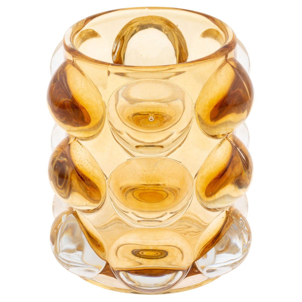 Karma, Lucia Hobnail Votive, Tea Lights Candle Holder, Glass Votive Candle Holders for Table Decorations, Baby Shower, Birthday Party, Weddings and Home Decor, Amber