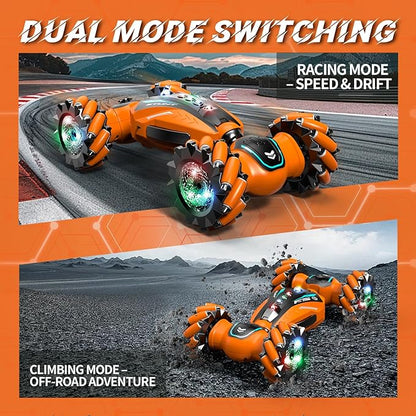 Gesture Sensing RC Stunt Car with Light Music and Mist Spray for Kids 6+ 4WD Off-Road Drift Remote Control Car 2.4GHz Glove Remote Rechargeable Toy Vehicle for Boys and Girls Birthday Gift