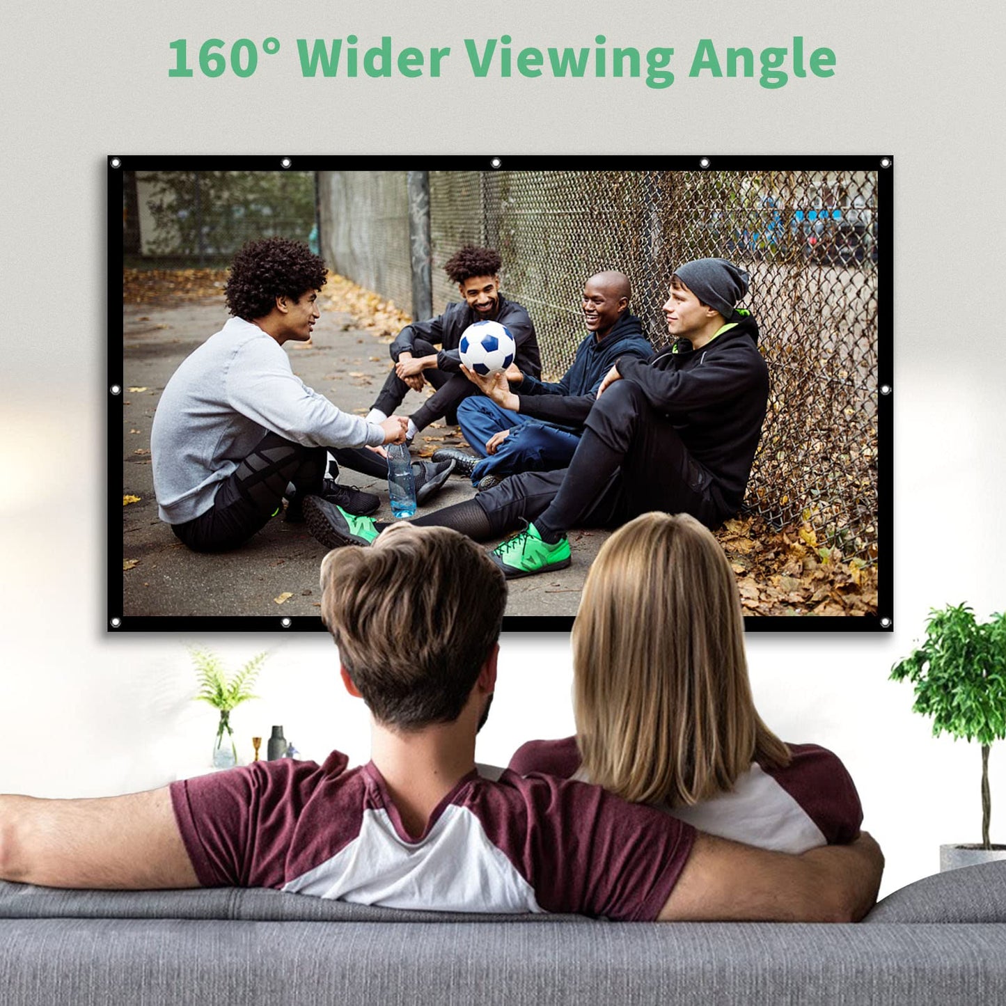 Projector Screen 100 inch, Taotique 4K Movie Projector Screen 16:9 HD Foldable and Portable Anti-Crease Indoor Outdoor Projection Double Sided Video Projector Screen for Home, Party, Office, Classroom