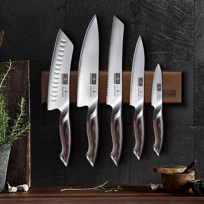 HOSHANHO Knife Set with Magnetic Knife Holder, 6 Pieces Japanese High Carbon Stainless Steel Kitchen Knife Sets, Ultra Sharp Professional Chef Knives Sets