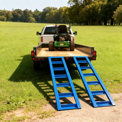 48" x 12.5" Trailer Ramps, 6000Lbs Capacity, Universal Steel Loading Ramp for Motorcycle, Tractor, ATV/UTV, Trucks, Lawn Mower Heavy Duty Vehicle Ramp Pair（2-Pack, Blue