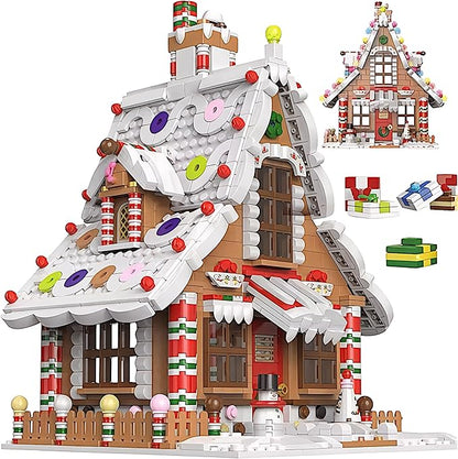 General Jim's Christmas Gingerbread House kit Building Block Bricks Set A Great Holiday Present Idea for Christmas (1455 Pieces) Modular Building Great for Teens and Adults