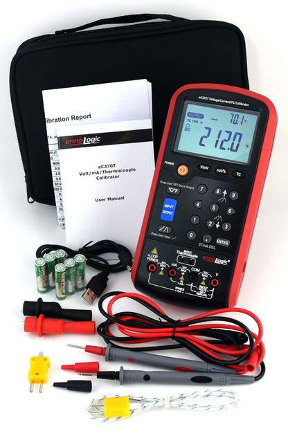 eC370T Volt mA Thermocouple Loop Process Calibrator by ennoLogic – 0-20V and 4-20mA V/mV/mA and Temperature Signal Generator, Meter and Simulator for Transmitters, Current Loops, and PLC