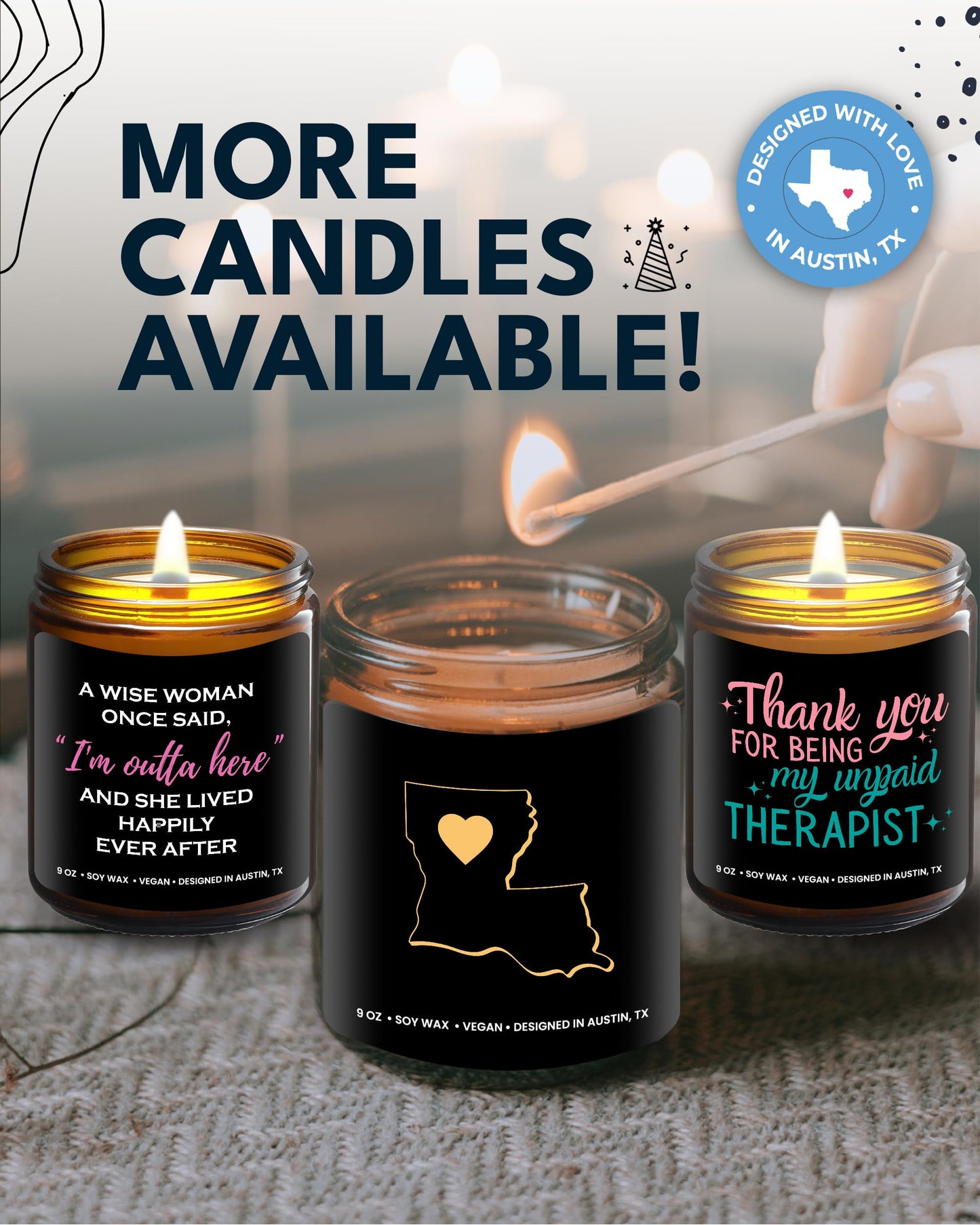 Louisiana Candle, Unique Louisiana Themed Gifts for Men and Women, Best State Souvenir Gifts for Moving Away, Thoughtful Home Sick Presents, Ideal for Birthday, Christmas, Graduation, Gift Ready