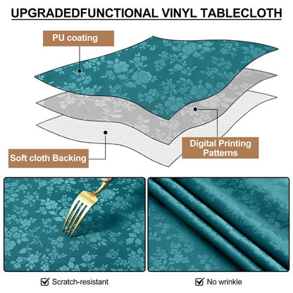 Smiry Rectangle Table Cloth, Waterproof Heavy Duty Vinyl Tablecloths, Wipeable Washable Table Cover for Kitchen and Dining Room (Emerald Green, 60" X 120")