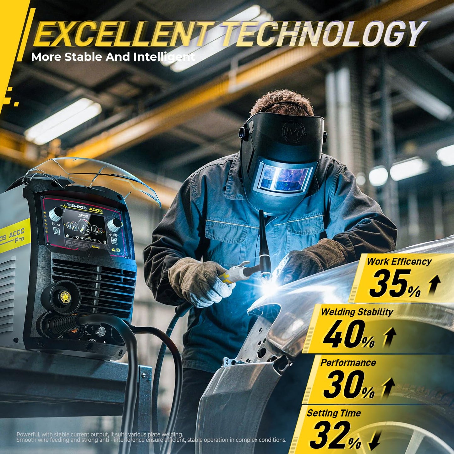 MATRIXINGWELDER TIG-205 PRO AC/DC TIG Welder 200Amp with Pulse, with LED Display, Aluminum TIG Welding Machine 110V/220V with HF/Lift TIG/Stick/MMA/SPOT