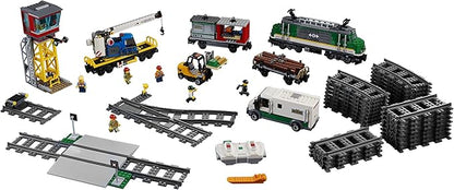LEGO City Cargo Train 60198 Exclusive Remote Control Train Building Set with Tracks for Kids Top Present for Boys and Girls (1226 Pieces)