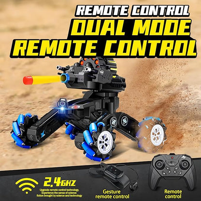 RC Tank that Shoots Gesture Sensing RC Tank 2.4GHz Battle Soft Bullets Hand Control Car Drift Remote Control Trucks for Boys &amp Girls 8-12 Remote Control Tank with Light Music