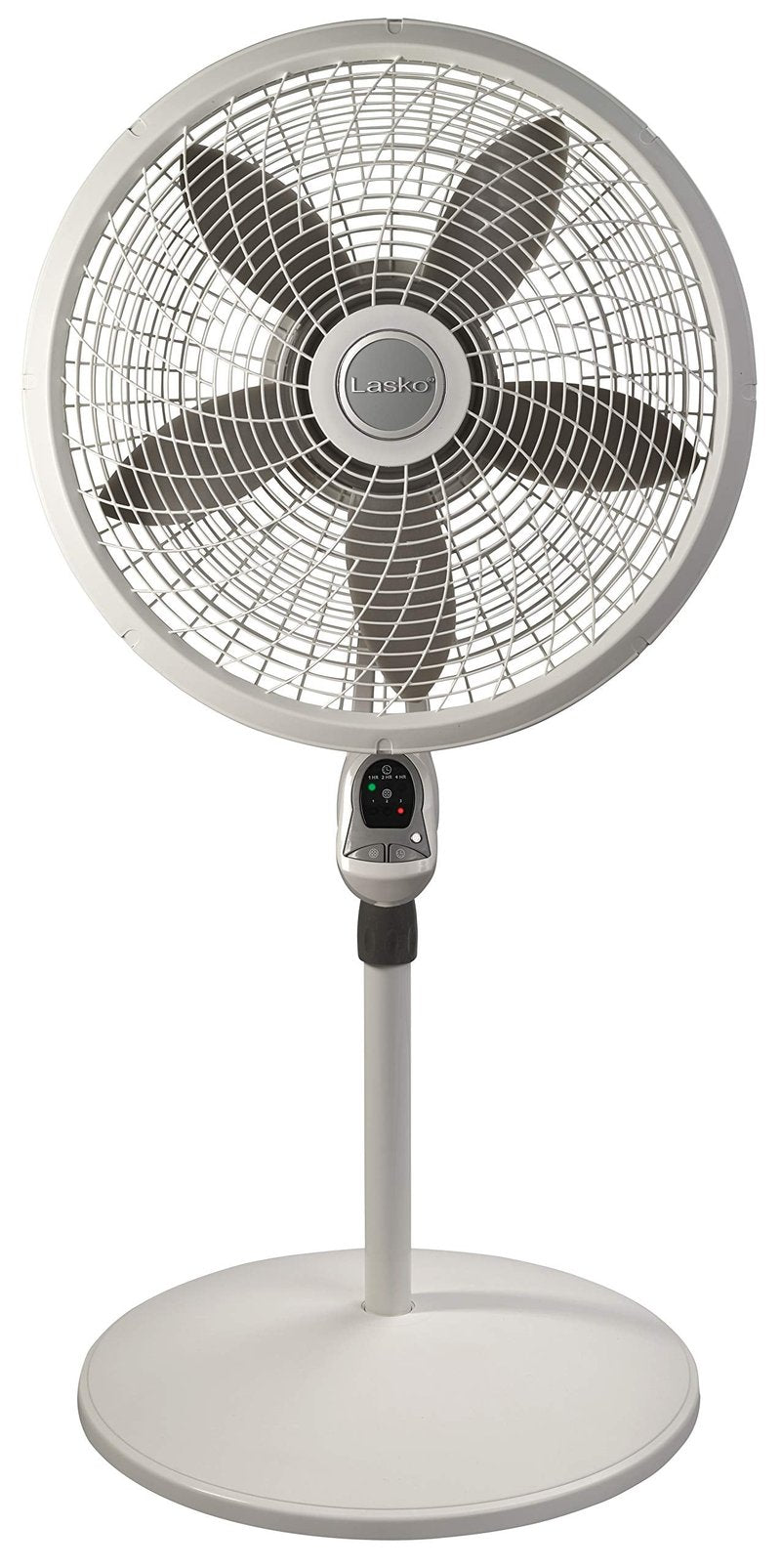 Lasko Cyclone Pedestal Fan, Adjustable Height, Remote Control, Timer, 3 Speeds, for Bedroom, Kitchen, Office and Living Room, 18", White, 1885, Large
