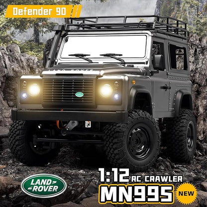 MN-99S RC Car 1:12 Scale RC Rock Crawler 4WD Off-Road RC Truck RTR 2.4G Remote RC Land Rover Vehicle Models for Adults Hobby Gifts (Gray)