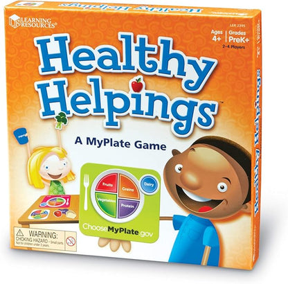 Learning Resources Healthy Helpings A Myplate Game 2-4 Players 56 Piece Set Ages 4+ (Pack of 4)