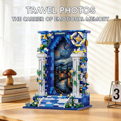 Starry Night Micro Bricks Building Set Art-Themed Wall Art Building Blocks for Adults Creative DIY Assembly Decorative Display Model Puzzle KitIdeal Gift for Adults &amp Teens.