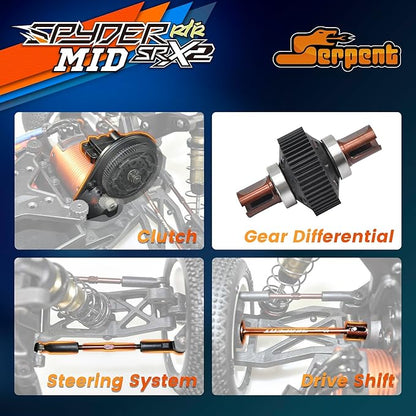 Serpent RTR 1/10 Off Road 2WD Buggy High Speed Long Life Optional High-Performance Off-Road RC Buggy RTR Battery and Charger Excluded (SRX-2 MM)