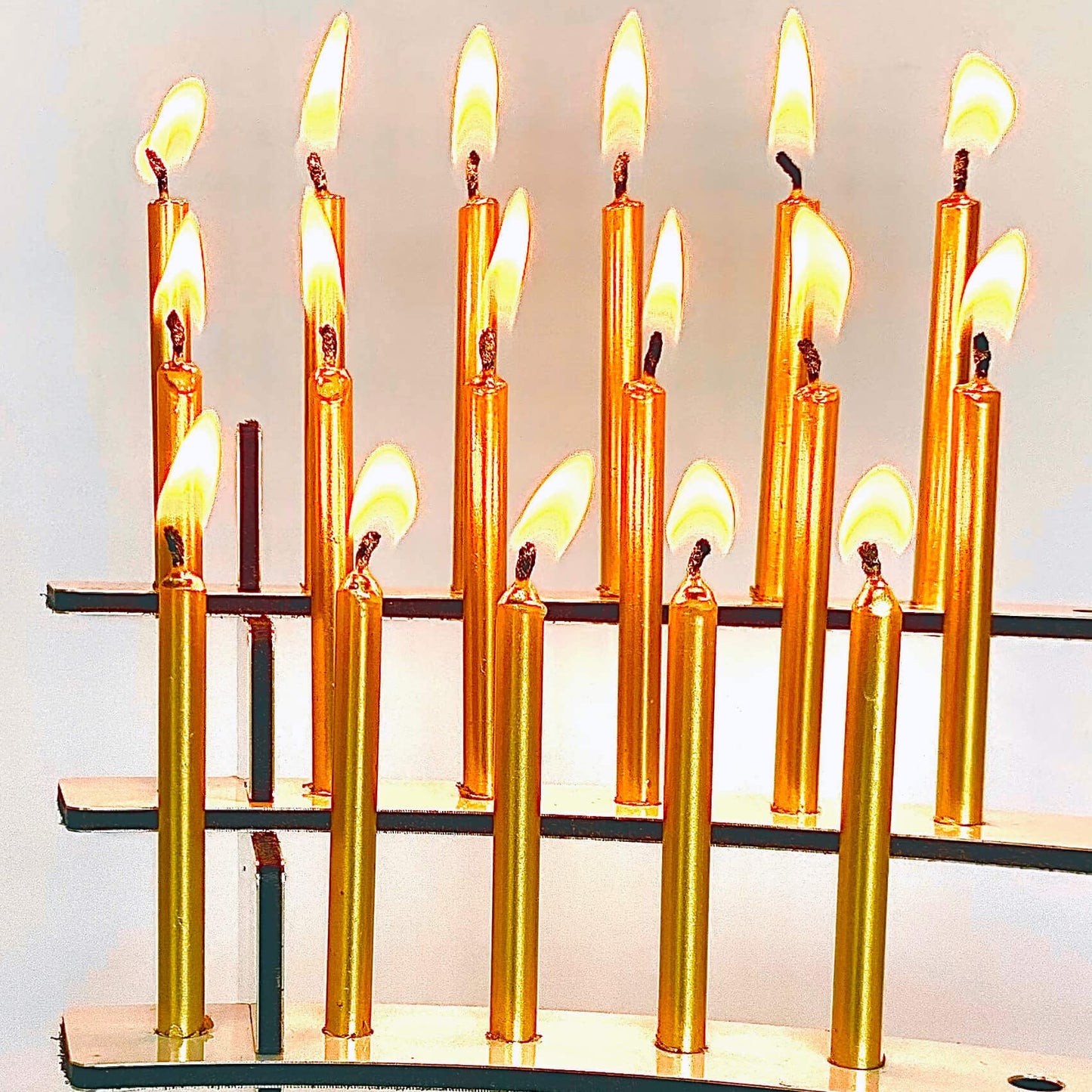 Celebration Stadium Tall Gold Birthday Candles for Cake and Table Decorations, Perfect for Milestone Special Day, Elegant Gold Birthday Candles, Ideal for Celebrations, 100 Pieces, 3.25 Inches