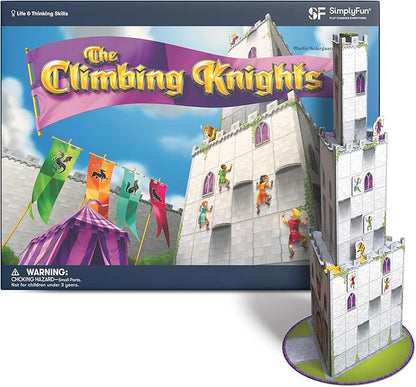 SimplyFun The Climbing Knights - Exciting Castle Climbing Strategy Board Game - Fine Motor Skills - Educational Fun with Magnetic Knights Guard Pawns &amp Premium Components - 2-4 Players Ages 8 &