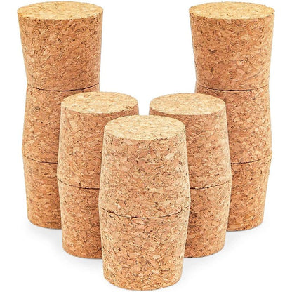 Juvale Cork Bottle Stoppers - 12-Pack, Size 22, Brown - Tapered Design for Easy Insert & Remove - Craft & DIY Projects