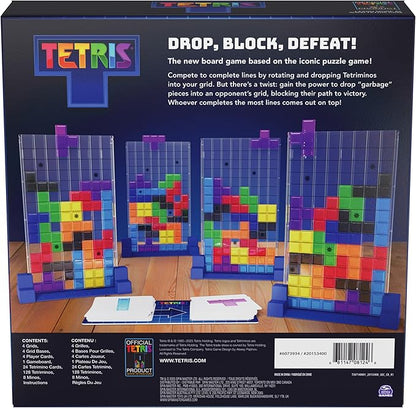 Spin Master Games Tetris: The Board Game Play the Classic Puzzle Game Tetris in Real Life Multiplayer Head-to-Head Puzzle Challenge 2-4 Players Easter Gift Ages 8 &amp Up