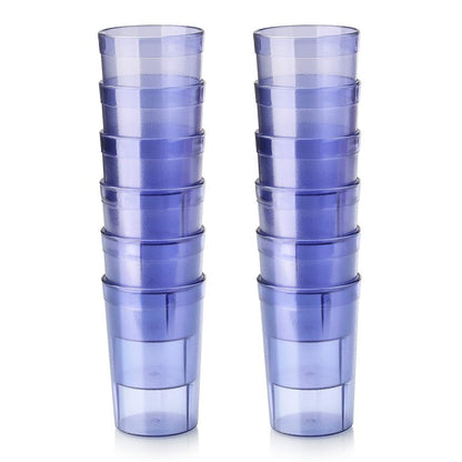 New Star Foodservice Restaurant-Grade Polycarbonate Beverage Tumblers, 8 oz, Blue, Set of 12