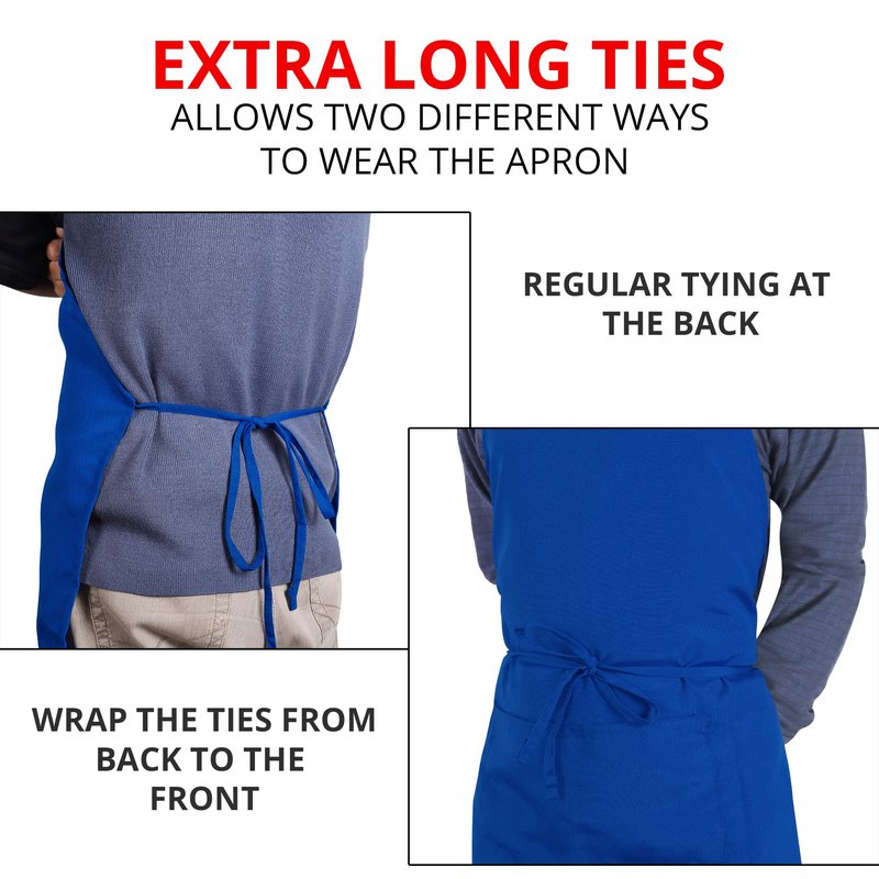 Utopia Kitchen 2 Pack Bib Apron, Adjustable with 2 Pockets, Water and Oil Resistant, Cooking Kitchen Chef Apron for Women Men