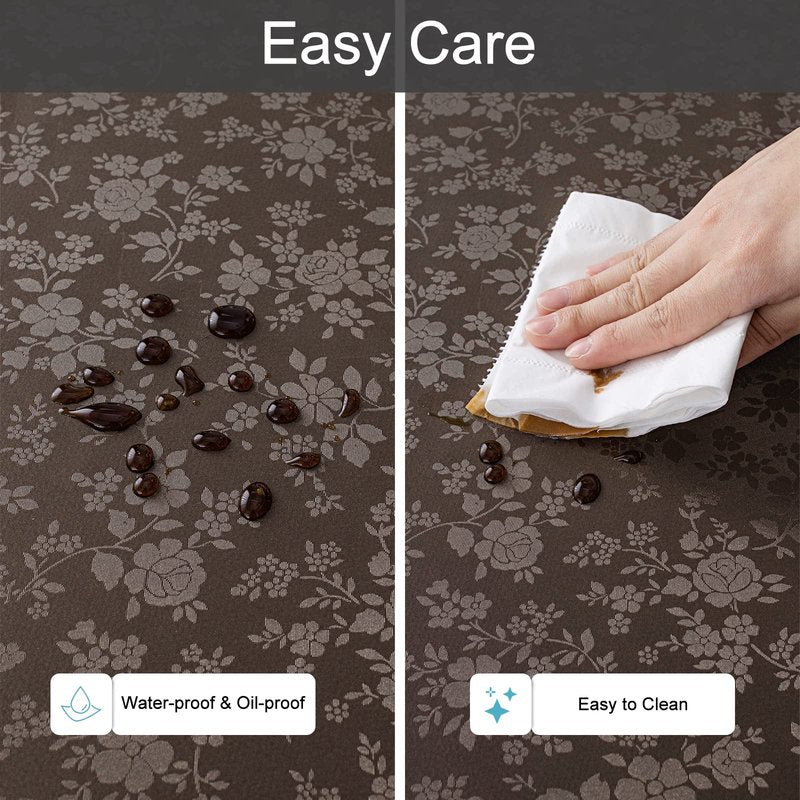 Smiry Rectangle Table Cloth, Waterproof Heavy Duty Vinyl Tablecloth, Wipeable Washable Table Cover for Kitchen and Dining Room (Coffee, 54" X 108")