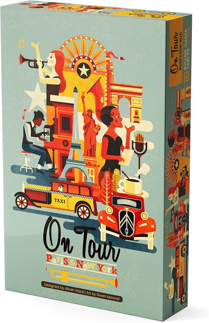 On Tour Paris &amp New York - Board Game - 1 to 8 Players - 20 Minute Play Time