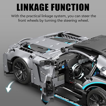 HIGH GODO Super Sports Car Building Sets for Adults 1:14 MOC Buildable Racing Cars Model Building Blocks Kit Supercar Birthday Gifts for Teens 14+ (1466pcs)