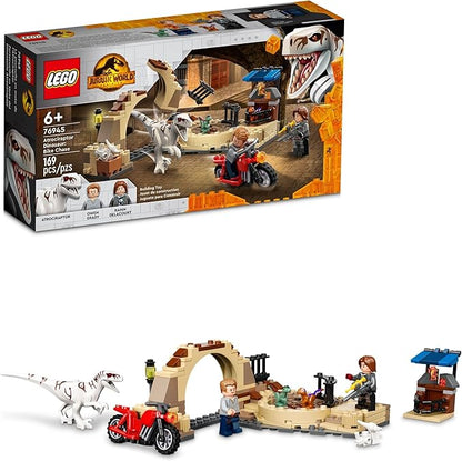 LEGO Jurassic World Atrociraptor Dinosaur: Bike Chase Set 76945 Dinosaur Toys for Boys Girls Kids Age 6 Plus with 3 Dino Figures and Toy Motorcycle