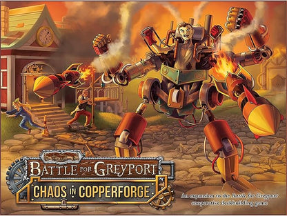 SlugFest Games: Battle for Greyport: Chaos in Copperforge Expansion - Cooperative Deckbuilding Game in The Red Dragon Inn World Ages 13+ 2-5 Players