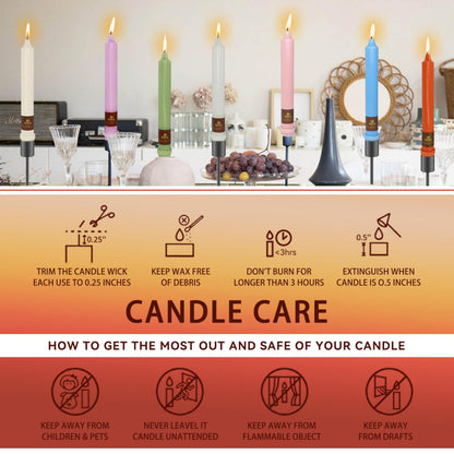 10 inch Unscented Tapered Candle 4 Pack Orange Taper Candlesticks Smokeless Candle for Halloween Thanksgiving Day Dinner Household Décor Candlesticks