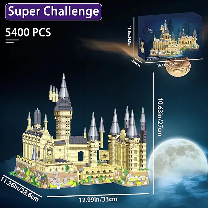5000+PCS Mini Building Blocks Sets Magic Castle -Micro Mini Blocks Bricks Kit Creative Ideals Tower Model Building Toys for Adults Collectible Architecture Decoration Birthday Gifts M2031