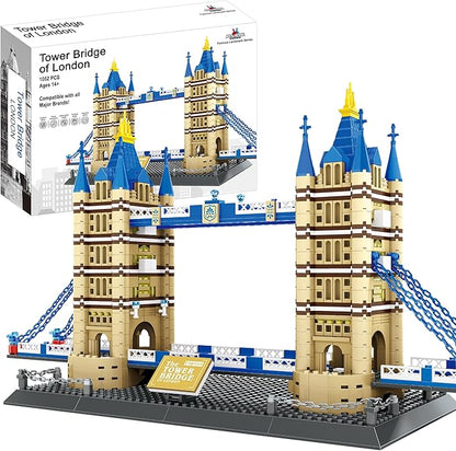 Apostrophe Games Tower Bridge Building Block Set – 1052 Pieces London Tower Bridge Model Building Blocks for Adults and Kids - Architecture Kit Famous Landmark Series
