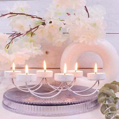 Hosley Bulk Buy Set of 6 Metal Tea Light Candle Holders for Home Decor, Lighting, Wedding, Parties, Gifting, LED Tea Light Gardens