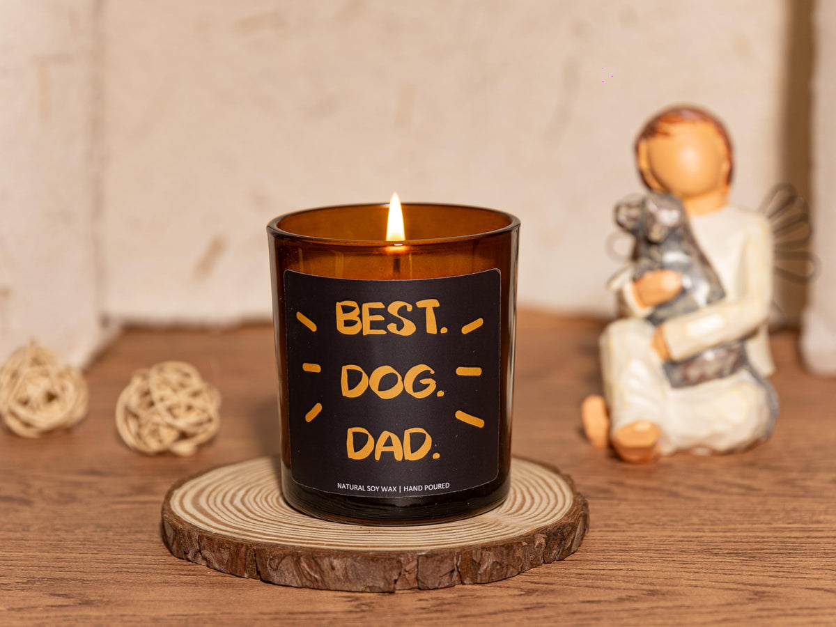 Best Dog Dad Candle, Dog Dad Gifts for Men - Lavender & Eucalyptus, Crafted by Natural Soy Wax & Natural Essential Oils