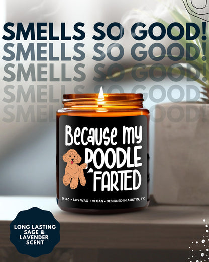 Funny Poodle Candle, Poodle Gifts for Women and Men, Unique Funny Pet-Themed Gift Ideas for Her, Best Present for Pet Lovers, Perfect Present for Dog Mom and Dog Dad, Birthday, Christmas, Gift-Ready