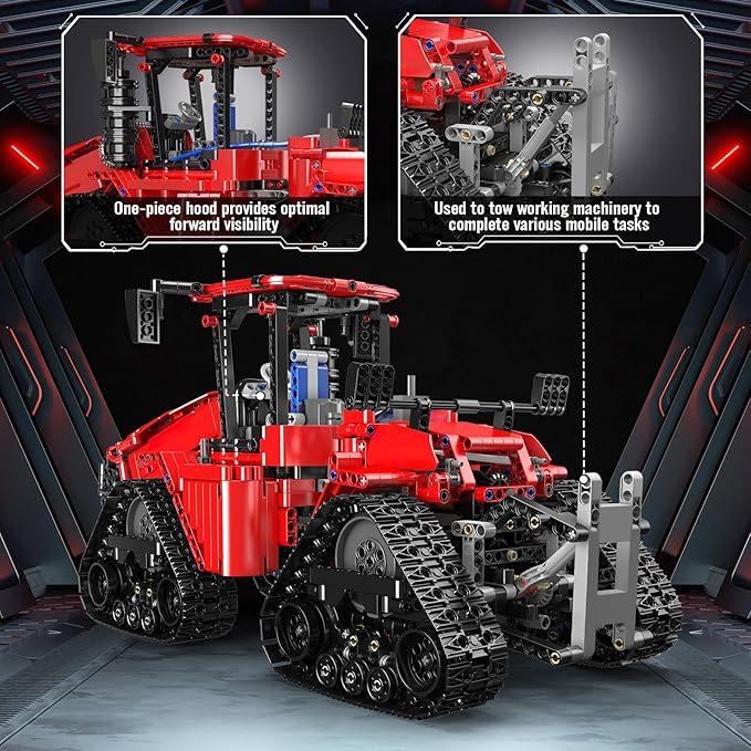 Mould King Crawler Tractor Building Toys 1698 Pieces 4x4 Tracked Tractor Building Sets for Adults Age 14+ Construction Vehicle Model Blocks Kit Creative