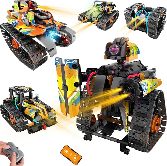 STEM Robot Building Kit with APP / Remote Control 5 in 1 RC Robotic Car Toy for Kids Ages 8-12 Christmas Birthday Gifts for Boys Age 6 7 8 9 10 11 12+ DIY Build Set Educational Science Projects