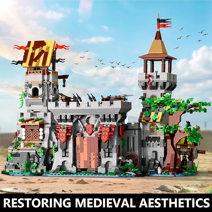 BNG Medieval Castle Building Set for Adult2 in 1 Knights Castle Building BlocksHouse Architecture Collection ToyHome Office Decor and Creative Gift for Teen 14+(2568PCS)