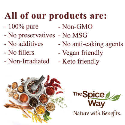 The Spice Way - Ras El Hanout Moroccan Meat Spice Blend of Turmeric, Cinnamon, Coriander, Mace, Cumin, Paprika & Nutmeg - Salt Free (resealable bag 4 oz)