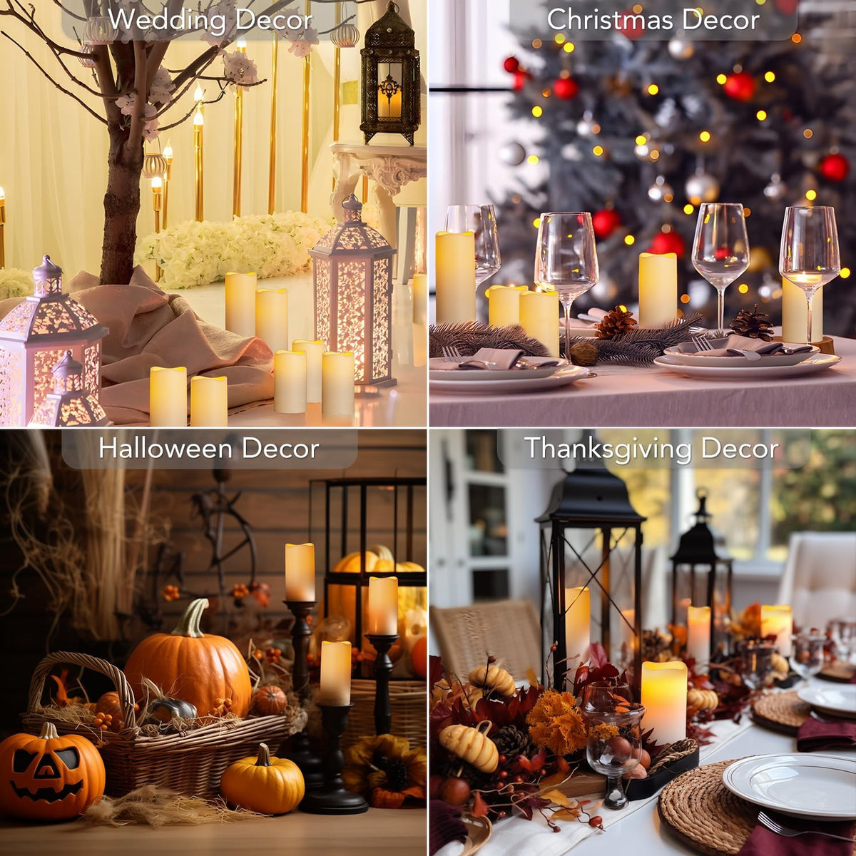 Metaku Flameless Flickering Candles Battery Operated LED Candles Set of 12 Ivory with Remote & Timer for Halloween, Christmas, Bedroom, Home, Wedding, Birthday Decoration D2.2'' x H4''5''6''7"