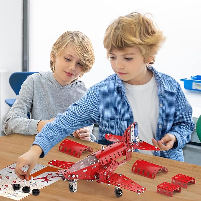 Lucky Doug STEM Building Projects Model Airplane Set - Building Toys for Kids Ages 8-12 Assembly Science Kit for Boys 7 8 9 10 11 Years Old