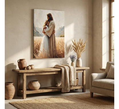 FTQYQLD Jesus Hugging Woman Wall Art, 24x36in