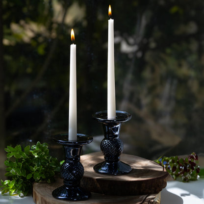 Estrella Blanca 4 Pack 10-Inch White Taper Candles, Unscented Smokeless Dripless Tall Candlesticks for Home Décor, Dinner Tables, Parties, and Weddings