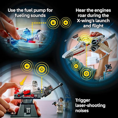 LEGO Star Wars SMART Play: Luke’s Red Five X-Wing Interactive Building Toy - All-in-One Set - Reacts to How You Move and Play with a SMART Brick - Gift for Boys Girls Kids Ages 6+ - 75423