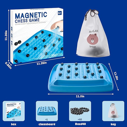 Magnet Game Magnetic Game for Kids and Adults Table Top Board Game for Kids 8-12 Magnet Chess Game 40Pcs for Family Games Night 2-4 Players