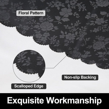 Smiry Rectangle Table Cloth, Waterproof Heavy Duty Vinyl Tablecloths, Wipeable Washable Table Cover for Kitchen and Dining Room (Black, 70" X 108")