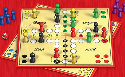 Schmidt Spiele 49439 Mensch ärgere Dich Nicht in der Metalldose Classic Line with Extra Large Wooden Toy Figures