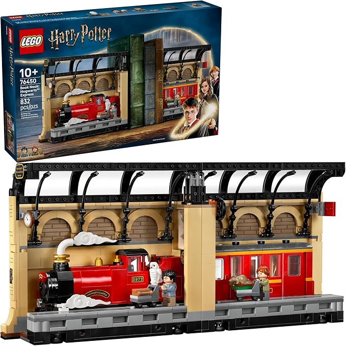 LEGO Harry Potter Book Nook: Hogwarts Express Building Set - Bedroom Shelf Decor for Boys Girls &amp Fans Ages 10+ - Collectible Harry &amp Ron Minifigures - Birthday Gift Idea - 76450