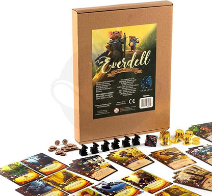 Everdell Glimmergold Upgrade Pack | Collectors Edition Components | Premium Metal Tokens Legendary Cards Rats &amp Deluxe D8 | Enhance Standard Edition
