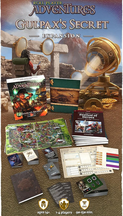 Thunderworks Games Roll Player Adventures: Gulpax's Secret Expansion -Thunderworks Narrative Board Game Age 14+ 1-4 Players 90-150 Min